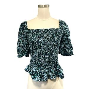 Jcrew Factory Cotton poplin smocked top size L